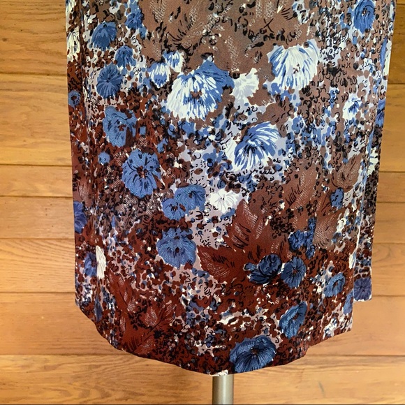 Vintage 60s brown and blue bow front wiggle dress - Picture 7 of 12